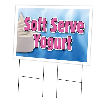 Amistad 24 x 36 in. Yard Sign & Stake - Soft Serve Yogurt AM2073563